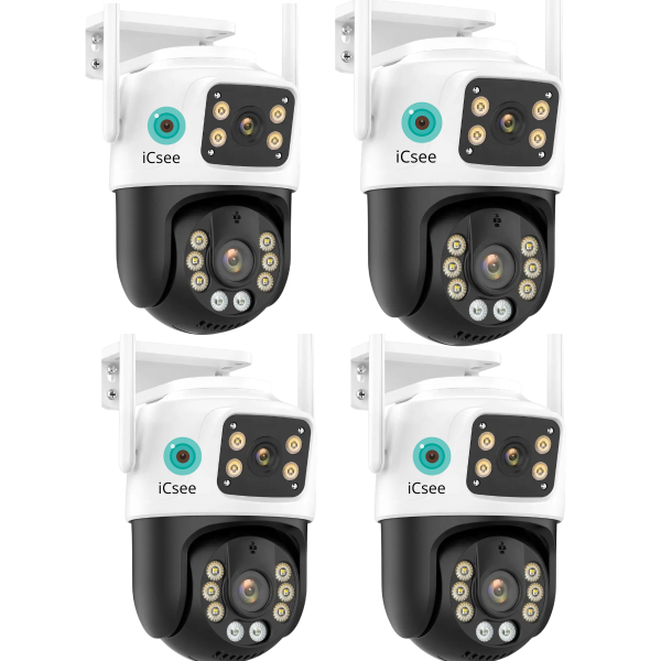 Camara Domo Exterior Doble Lente Icsee KIT X4
