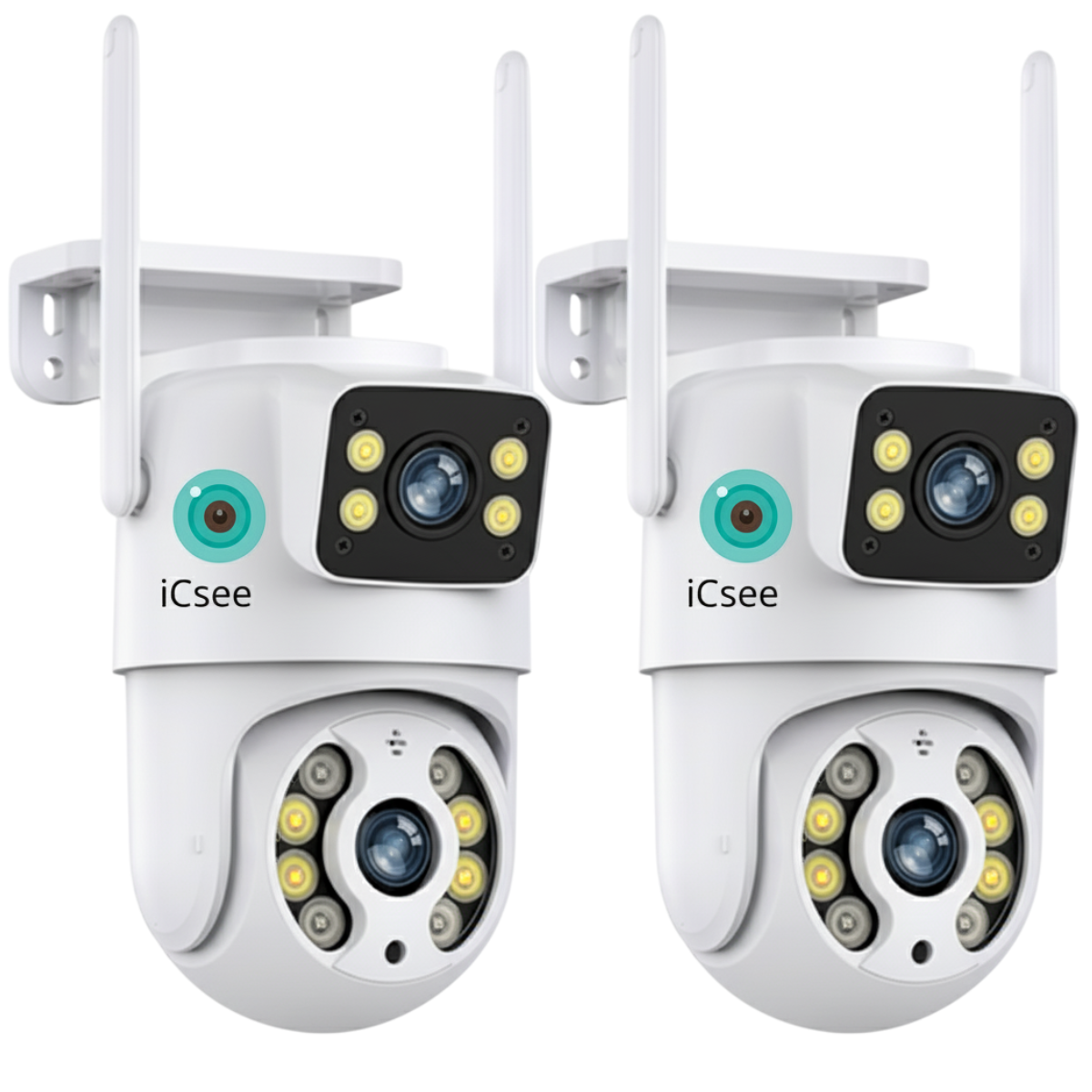 Camara Domo Exterior Doble Lente Icsee KIT X2