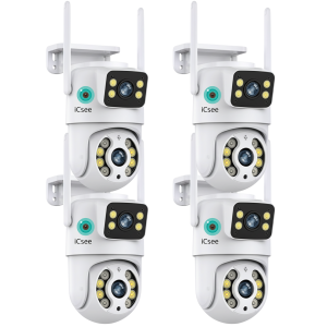Camara Domo Exterior Doble Lente Icsee KIT X4