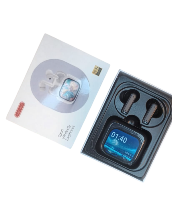 Auriculares Inalámbricos Bluetooth ANC Con Pantalla Táctil Negro - Imagen 3