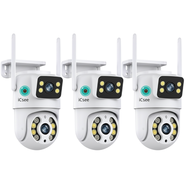 Camara Domo Exterior Doble Lente Icsee KIT X3